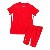 Echipament fotbal Curcan Tricou Deplasare European 2024 pentru copii maneca scurta (+ Pantaloni scurti)